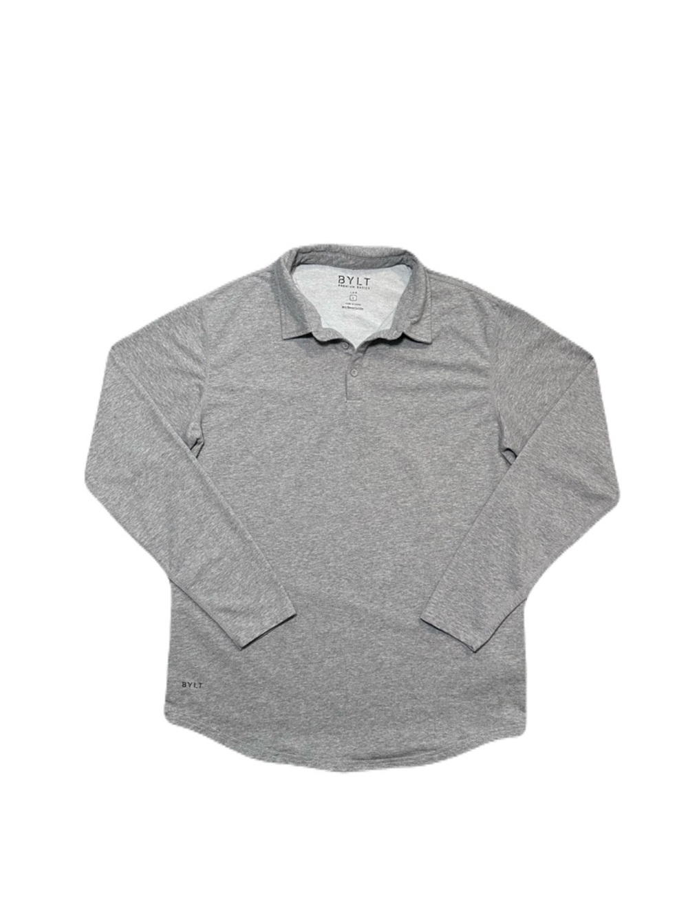 Bylt Basics Long Sleeve Lux Performance Polo Men's Size Large Gray